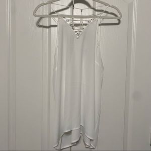 White lace front tank XXL